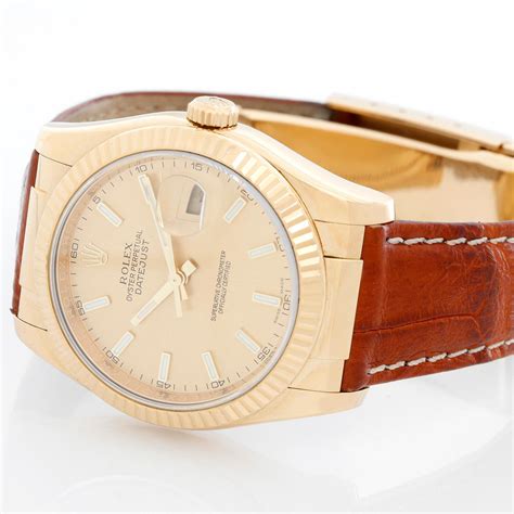 rolex gold watch leather strap|genuine Rolex leather watch straps.